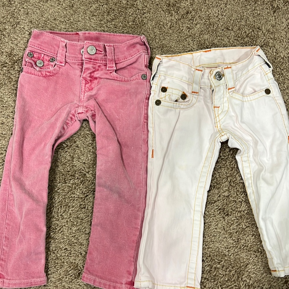 True Religion Kids Jeans - Pink and White